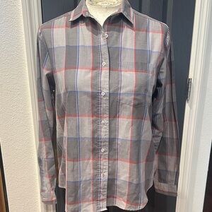 Vintage HELIUM Gray Plaid shirt sz S button up